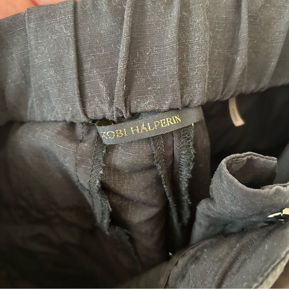 Kobi Halperin Black Linen Blend Elastic Waist Pull On Casual Pants Size Small - Picture 5 of 8